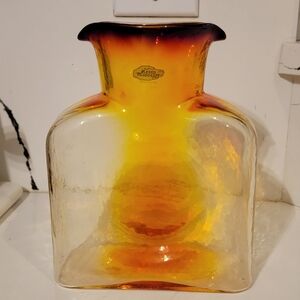 Blenko Water Pitcher Amberina Bottle